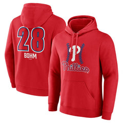 Alec Bohm Philadelphia Phillies Fastball Player Name & Number Pullover Hoodie Red