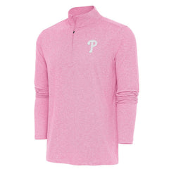 Philadelphia Phillies Antigua Hunk Quarter-Zip Top Pink