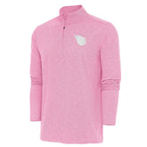 Cleveland Guardians Antigua Hunk Quarter-Zip Top Pink