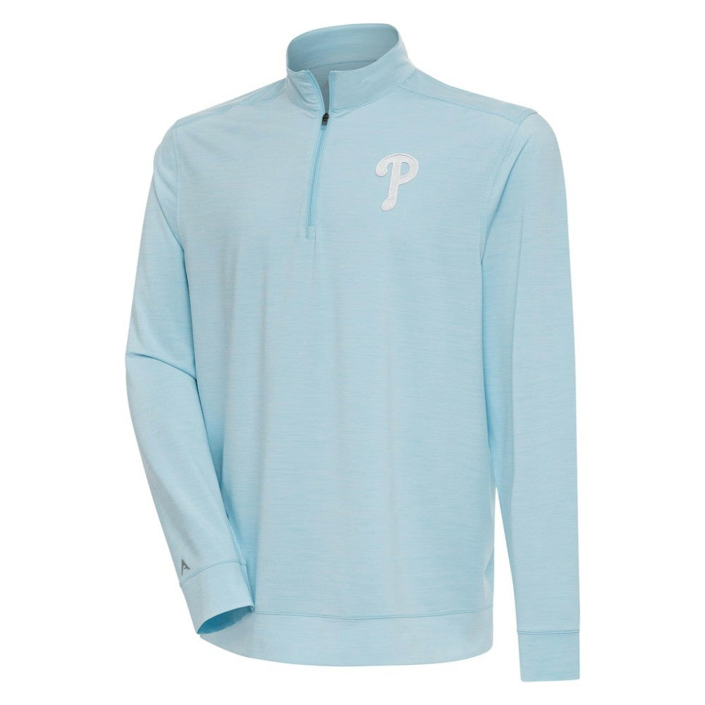 Philadelphia Phillies Antigua Bright Quarter-Zip Pullover Top Powder Blue