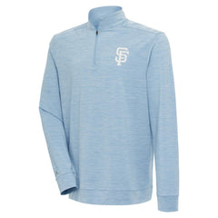 San Francisco Giants Antigua Bright Quarter-Zip Pullover Top Light Blue
