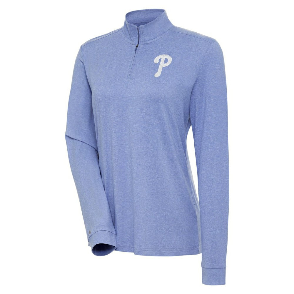 Philadelphia Phillies Antigua Women's Mentor Quarter-Zip Pullover Top Lavender