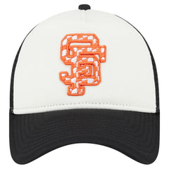 San Francisco Giants Checkered Flag A-Frame Trucker 9FORTY Adjustable Hat White/Black | New Era