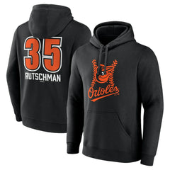 Adley Rutschman Baltimore Orioles Fastball Player Name & Number Pullover Hoodie Black