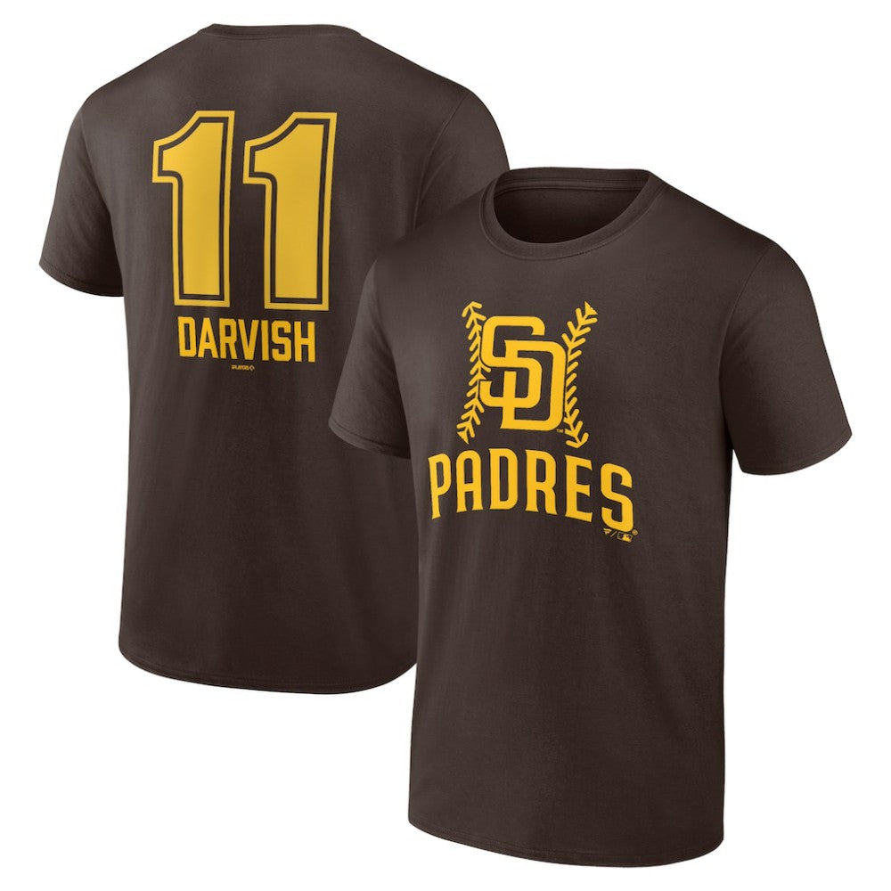 Yu Darvish San Diego Padres Fastball Player Name & Number T-Shirt Brown