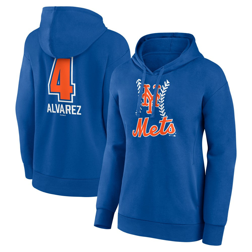 Francisco Alvarez New York Mets Women's Fastball Player Name & Number Pullover Hoodie Royal