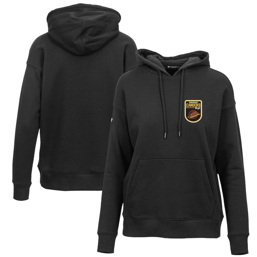 Vancouver Canucks Levelwear Women's Retro Adorn Pullover Hoodie Black
