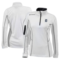 Detroit Tigers Women's Omni-Wick Shotgun Quarter-Zip Pullover Top White | Columbia