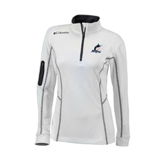 Miami Marlins Women's Omni-Wick Shotgun Quarter-Zip Pullover Top White | Columbia