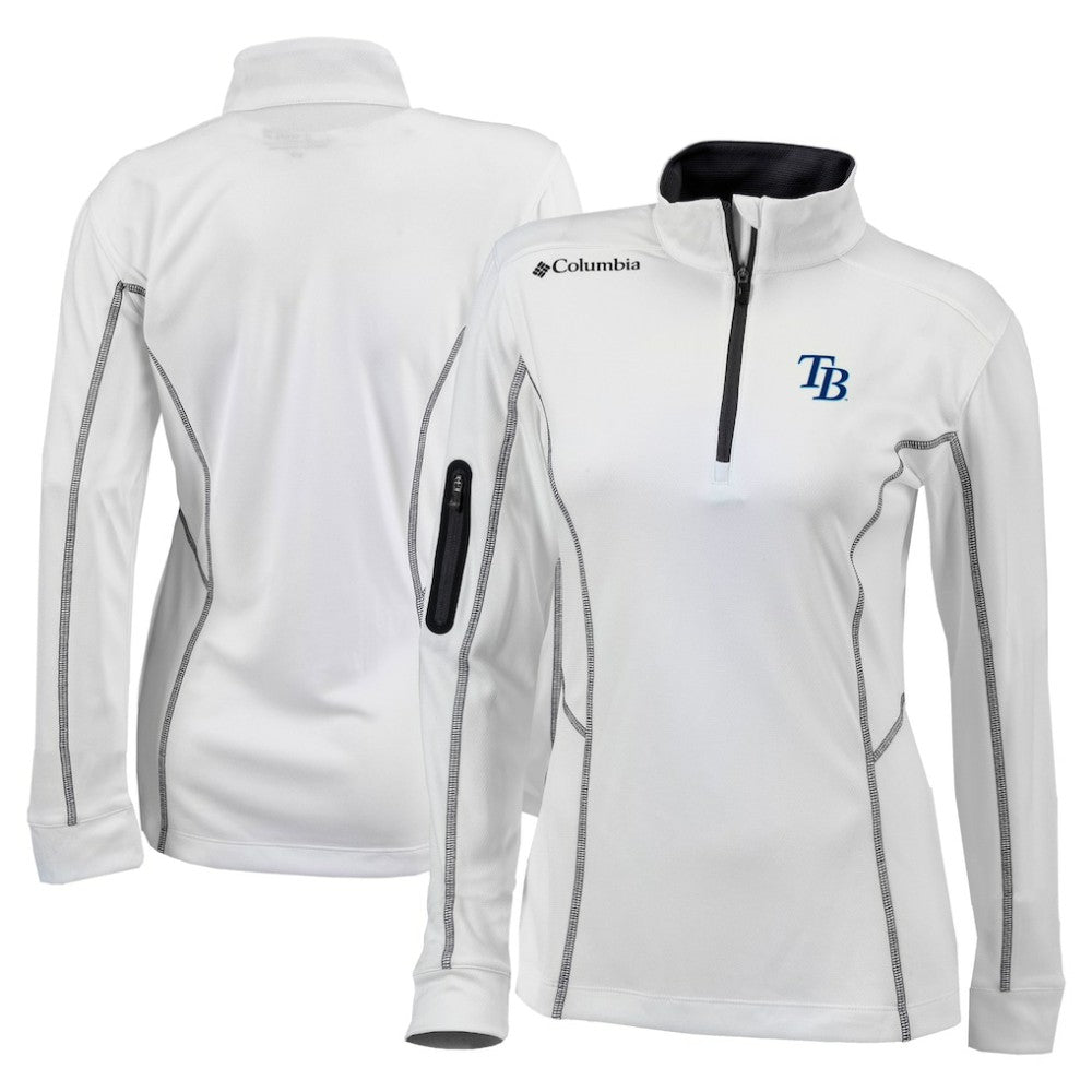 Tampa Bay Rays Women's Omni-Wick Shotgun Quarter-Zip Pullover Top White | Columbia