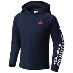 St. Louis Cardinals Youth Terminal Tackle Long Sleeve Hoodie T-Shirt Navy | Columbia