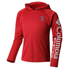 Boston Red Sox Youth Terminal Tackle Long Sleeve Hoodie T-Shirt Red | Columbia