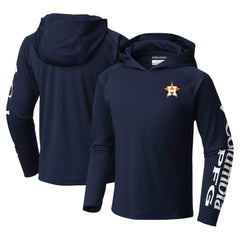 Houston Astros Youth Terminal Tackle Long Sleeve Hoodie T-Shirt Navy | Columbia