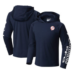 New York Yankees Youth Terminal Tackle Long Sleeve Hoodie T-Shirt Navy | Columbia