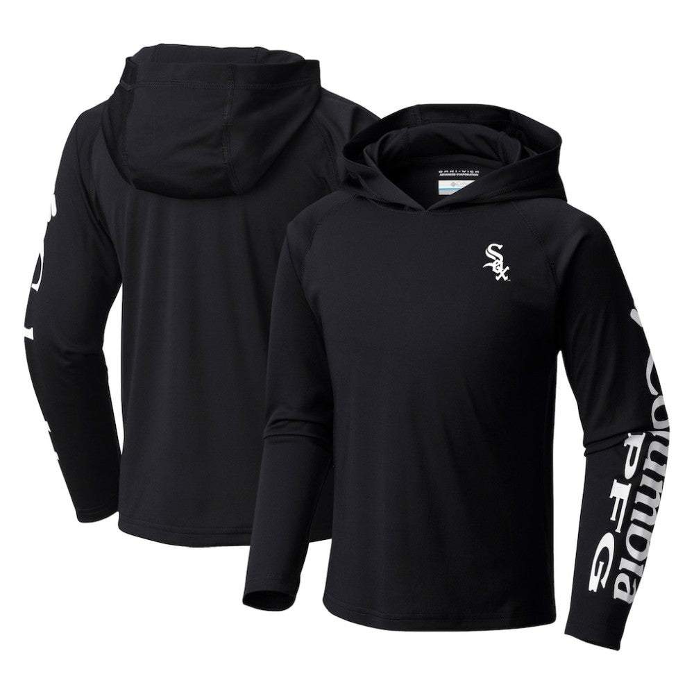 Chicago White Sox Youth Terminal Tackle Long Sleeve Hoodie T-Shirt Black | Columbia