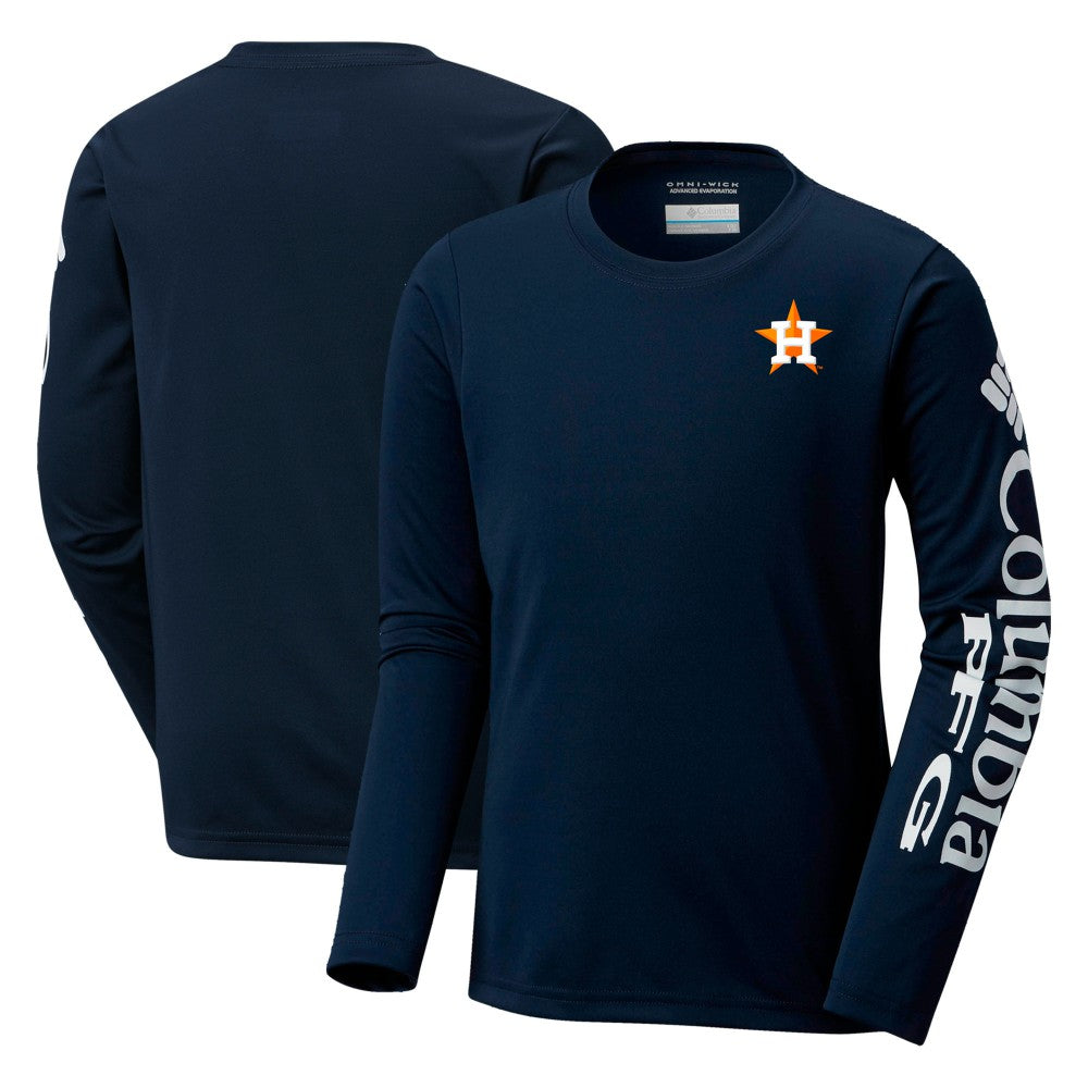 Houston Astros Youth Terminal Tackle Long Sleeve T-Shirt Navy | Columbia