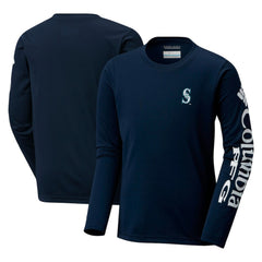 Seattle Mariners Youth Terminal Tackle Long Sleeve T-Shirt Navy | Columbia