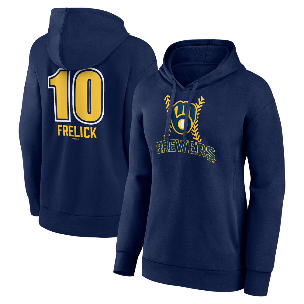 Sal Frelick Milwaukee Brewers Women's Name & Number Fastball Pullover Hoodie Navy
