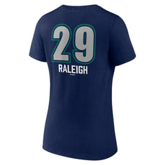Cal Raleigh Seattle Mariners Women's Name & Number Fastball V-Neck T-Shirt Navy