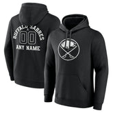 Buffalo Sabres Personalized Name & Number Monochrome Pullover Hoodie Black