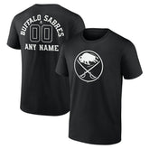 Buffalo Sabres Personalized Name & Number Monochrome T-Shirt Black