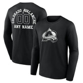 Colorado Avalanche Personalized Name & Number Monochrome Long Sleeve T-Shirt Black