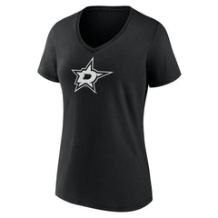 Dallas Stars Women's Personalized Name & Number Monochrome V-Neck T-Shirt Black