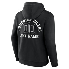 Edmonton Oilers Personalized Name & Number Monochrome Pullover Hoodie Black