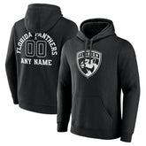 Florida Panthers Personalized Name & Number Monochrome Pullover Hoodie Black