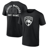 Florida Panthers Personalized Name & Number Monochrome T-Shirt Black