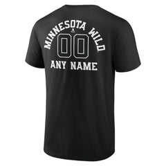Minnesota Wild Personalized Name & Number Monochrome T-Shirt Black