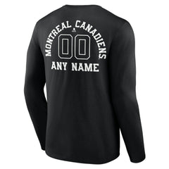 Montreal Canadiens Personalized Name & Number Monochrome Long Sleeve T-Shirt Black