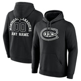 Montreal Canadiens Personalized Name & Number Monochrome Pullover Hoodie Black