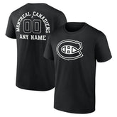 Montreal Canadiens Personalized Name & Number Monochrome T-Shirt Black