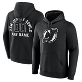 New Jersey Devils Personalized Name & Number Monochrome Pullover Hoodie Black
