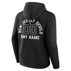 New Jersey Devils Personalized Name & Number Monochrome Pullover Hoodie Black