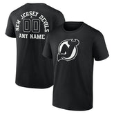 New Jersey Devils Personalized Name & Number Monochrome T-Shirt Black