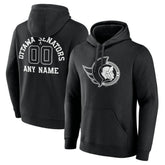 Ottawa Senators Personalized Name & Number Monochrome Pullover Hoodie Black