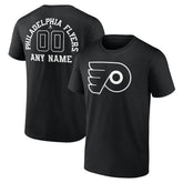 Philadelphia Flyers Personalized Name & Number Monochrome T-Shirt Black