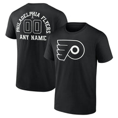 Philadelphia Flyers Personalized Name & Number Monochrome T-Shirt Black