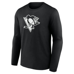 Pittsburgh Penguins Personalized Name & Number Monochrome Long Sleeve T-Shirt Black