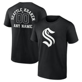 Seattle Kraken Personalized Name & Number Monochrome T-Shirt Black