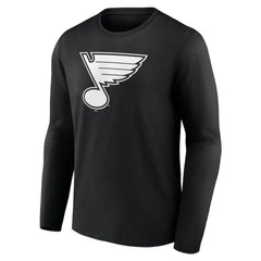 St. Louis Blues Personalized Name & Number Monochrome Long Sleeve T-Shirt Black