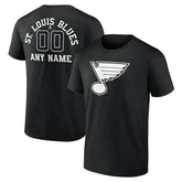 St. Louis Blues Personalized Name & Number Monochrome T-Shirt Black