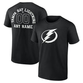 Tampa Bay Lightning Personalized Name & Number Monochrome T-Shirt Black