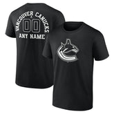Vancouver Canucks Personalized Name & Number Monochrome T-Shirt Black