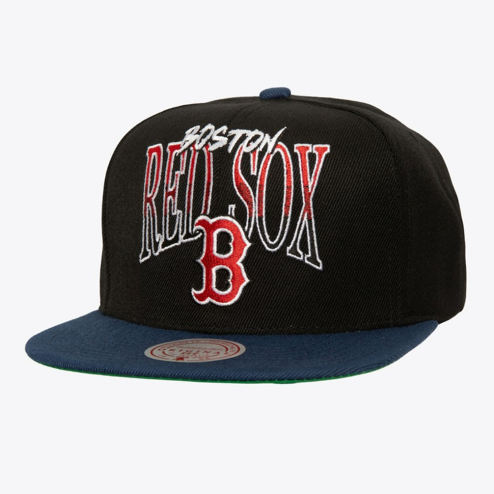 Boston Red Sox Rise Up Snapback Hat Black | Mitchell & Ness