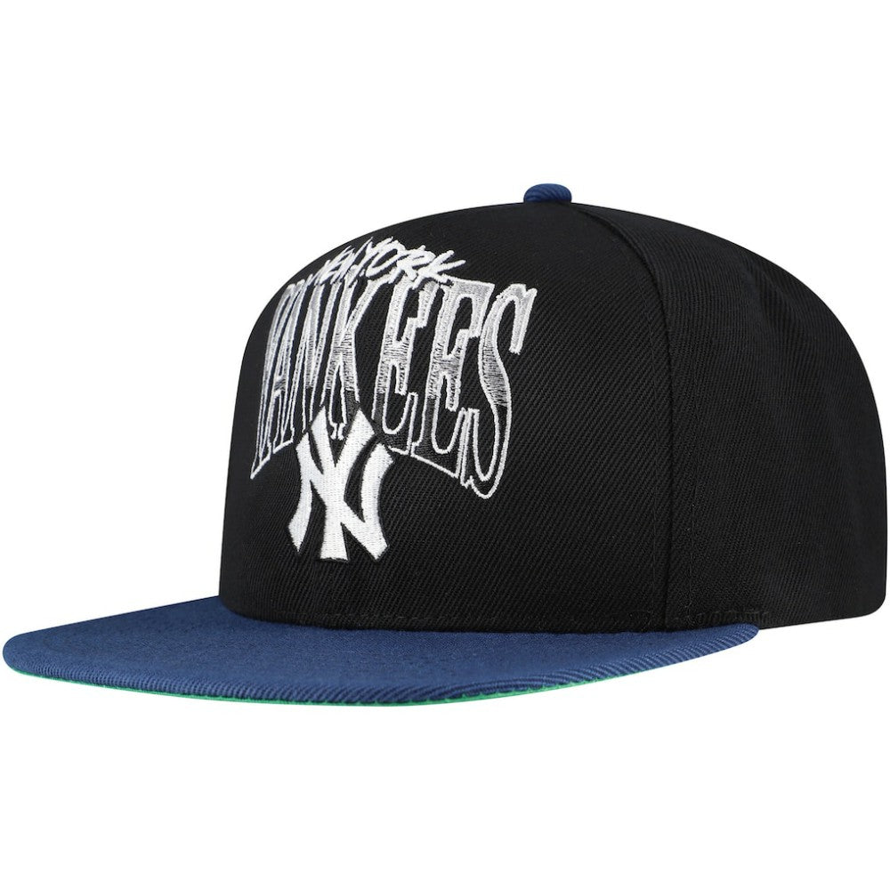 New York Yankees Rise Up Snapback Hat Black | Mitchell & Ness