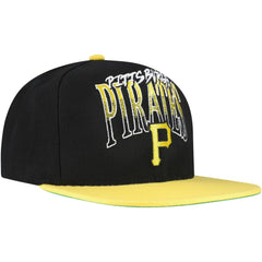 Pittsburgh Pirates Rise Up Snapback Hat Black | Mitchell & Ness