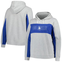 Los Angeles Dodgers Profile Women's Plus Size Pullover Jersey Hoodie - Heather Gray